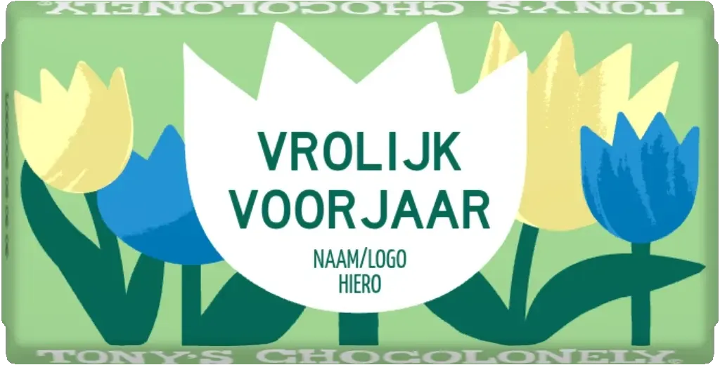 gepersonaliseerd vrolijk voorjaar tulpen