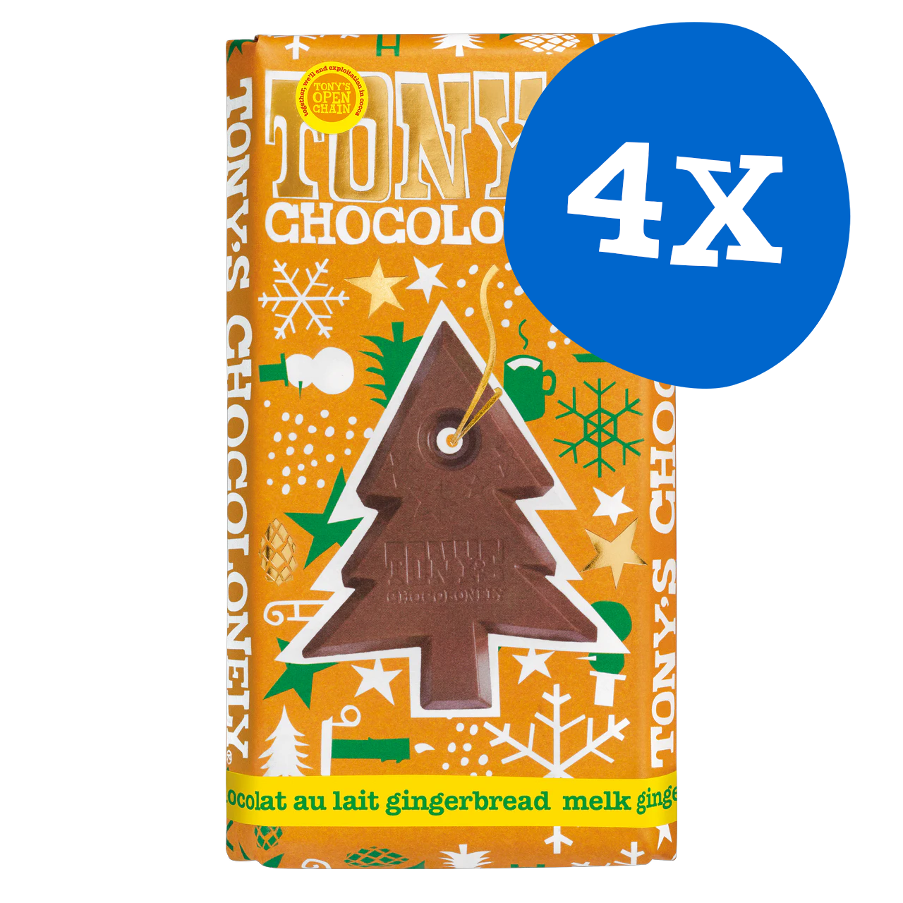 Christmas bundle 4 chocolate bars milk gingerbread