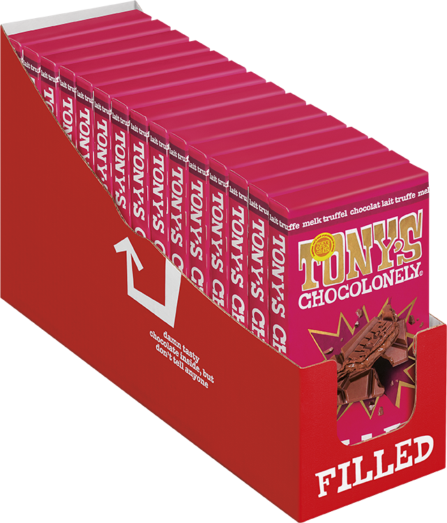 Filled milk chocolate soft truffle, 15 bars
