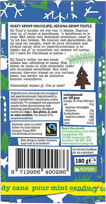 kerstreep puur mint candy cane