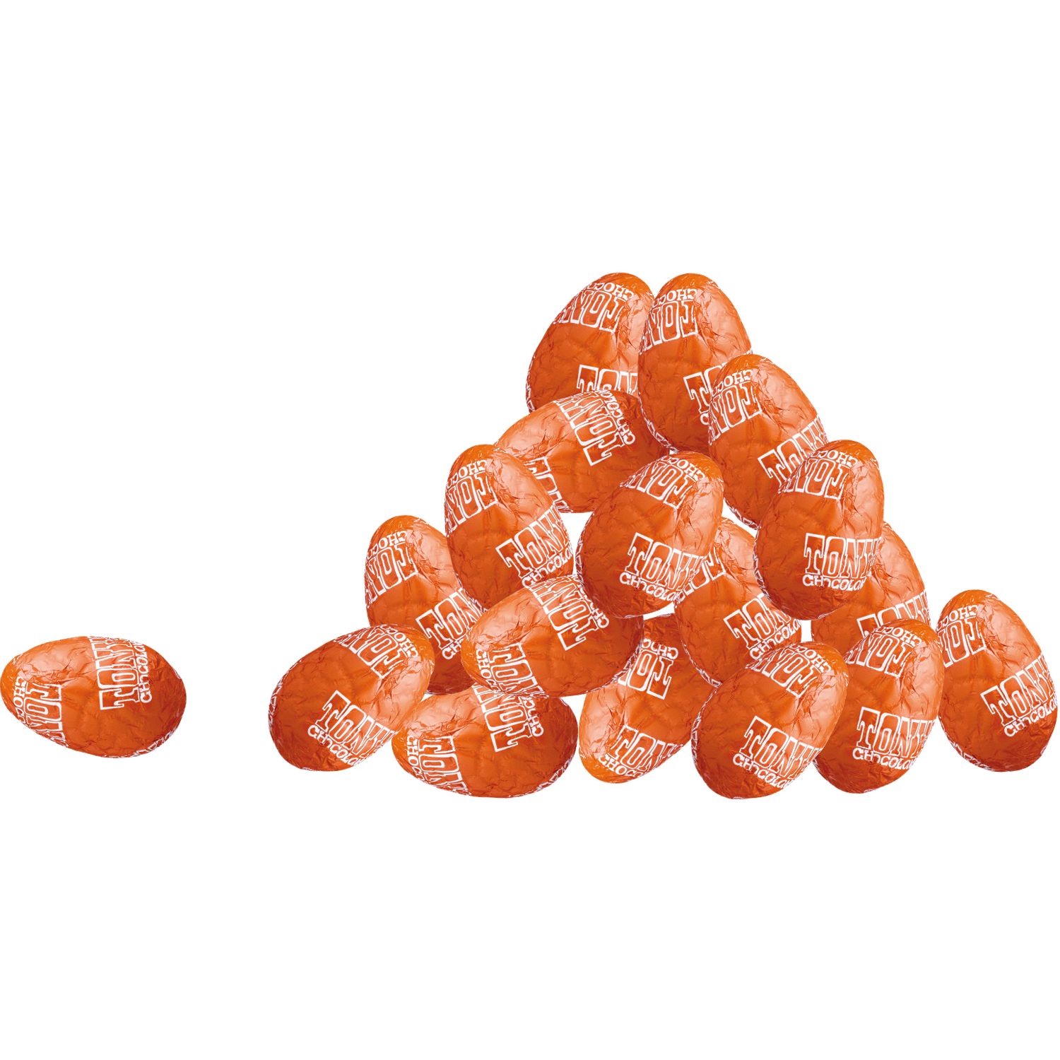 Grootverpakking mini chocolade paaseitjes melk karamel zeezout in oranje folie