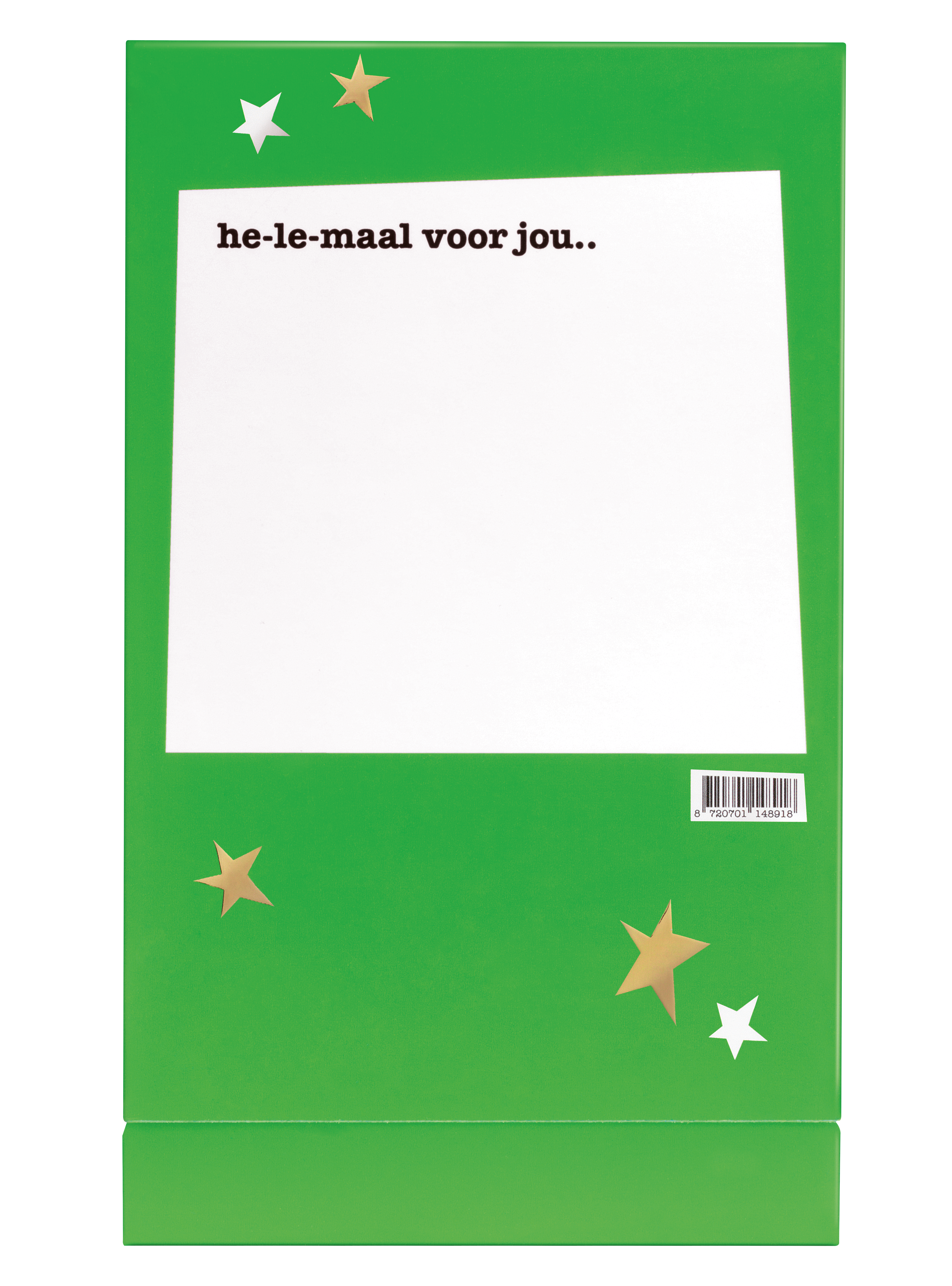 Achterkant van Tony’s Chocolonely kerstproefpakket met ingrediënten, smakenlijst van de zes mini repen en feestelijke verpakking.